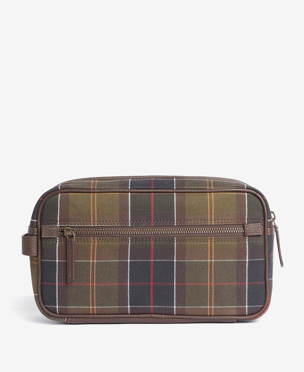 Barbour Tartan & Leather Wash Bag - Briggs Clothiers