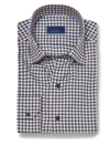 David Donahue Blue & Chocolate Checked Shirt - Briggs Clothiers