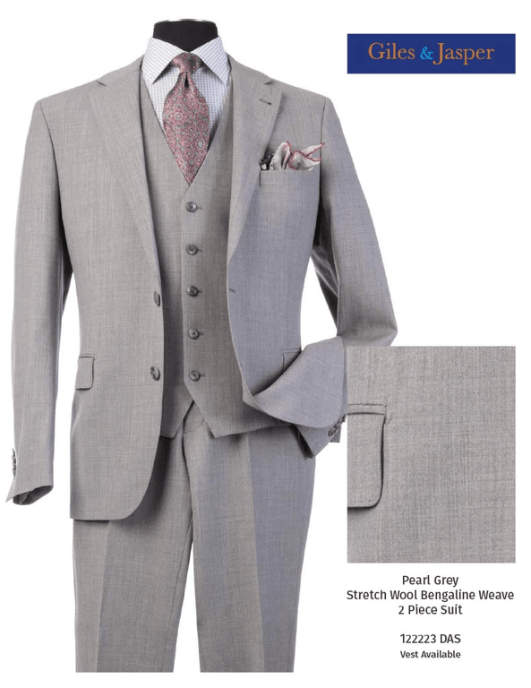 Giles & Jasper 2-Piece Grey Stretch Wool Suit at Von Maur